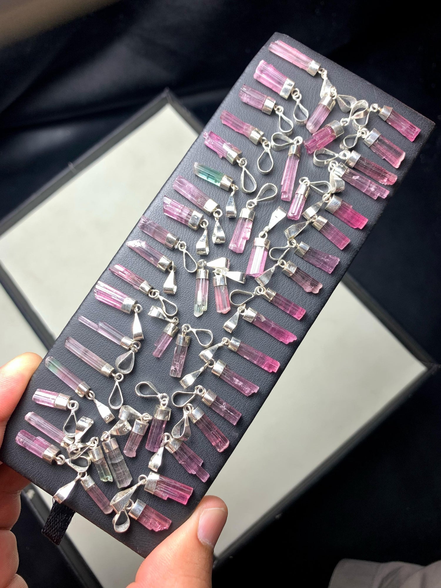 Pink Raw Tourmaline Crystal Healing Pendants Bulk Deal