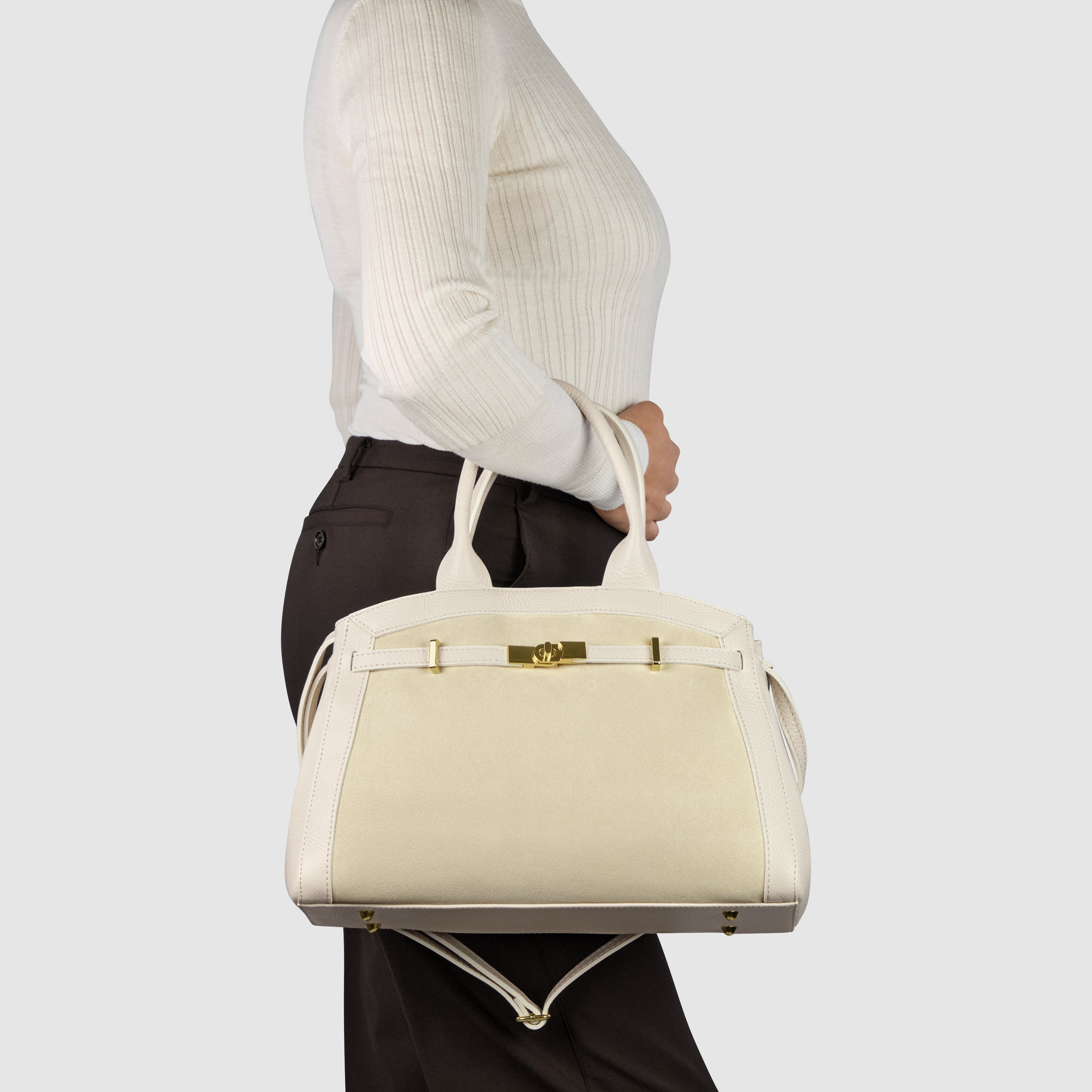 premium Italian suede leather bag high quality finish