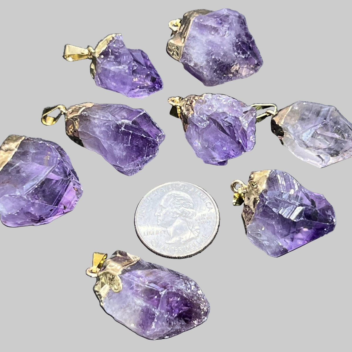 raw amethyst pendants