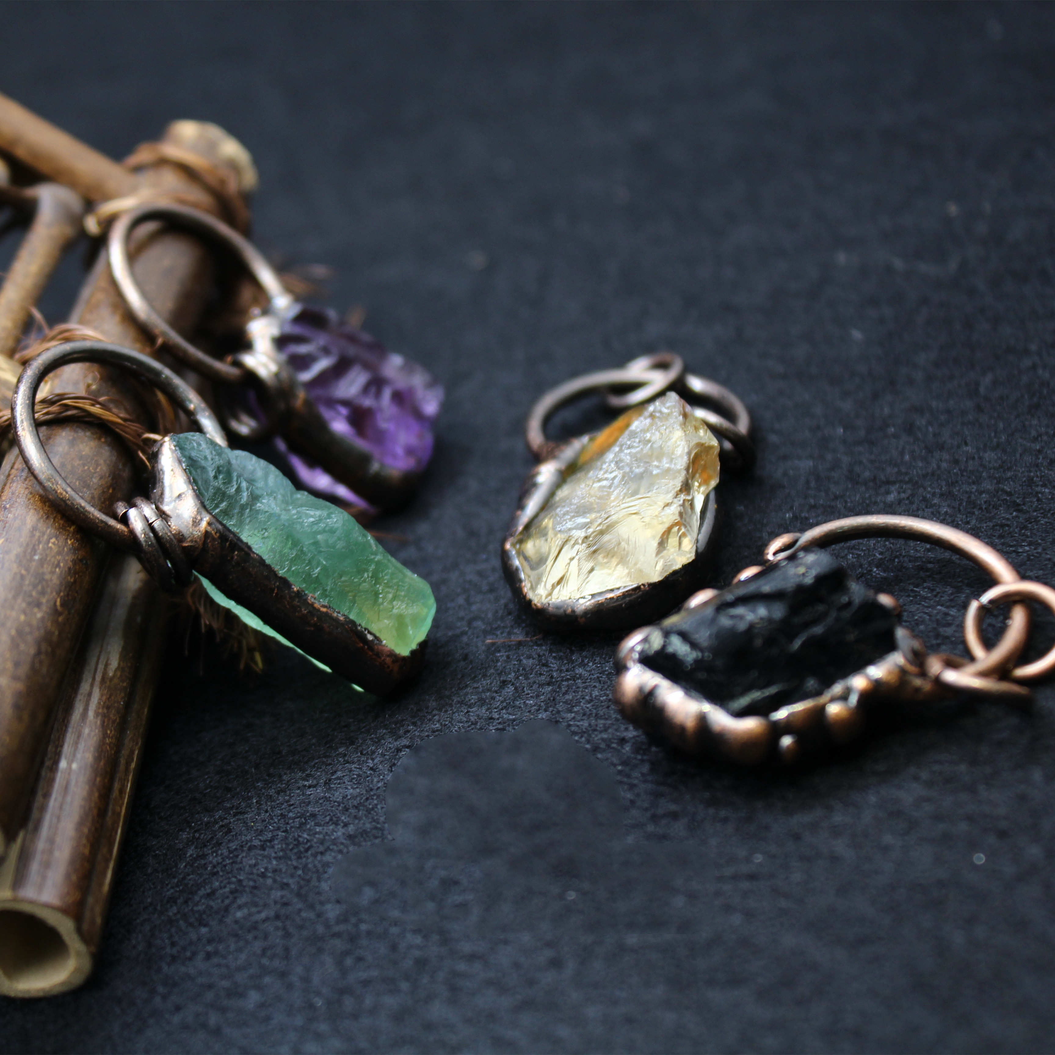 raw crystal necklace