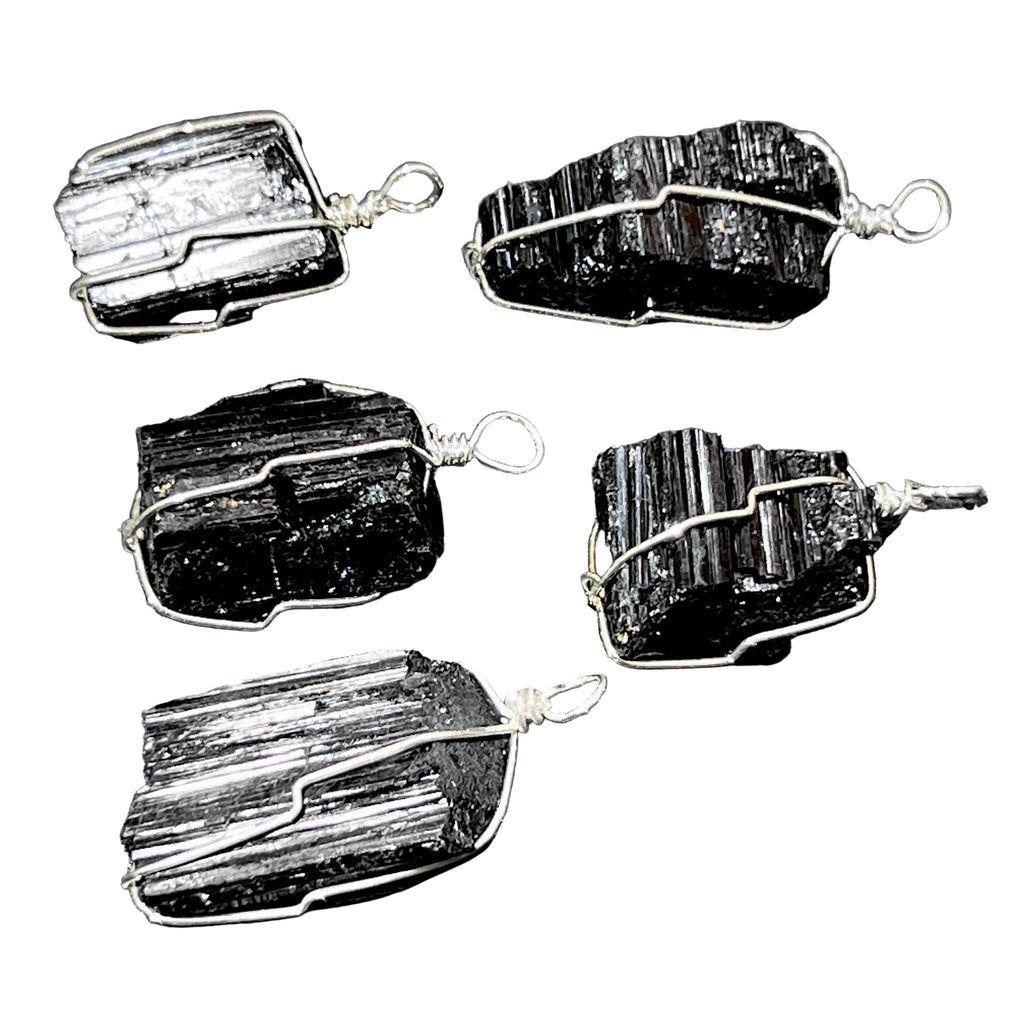 raw tourmaline pendants