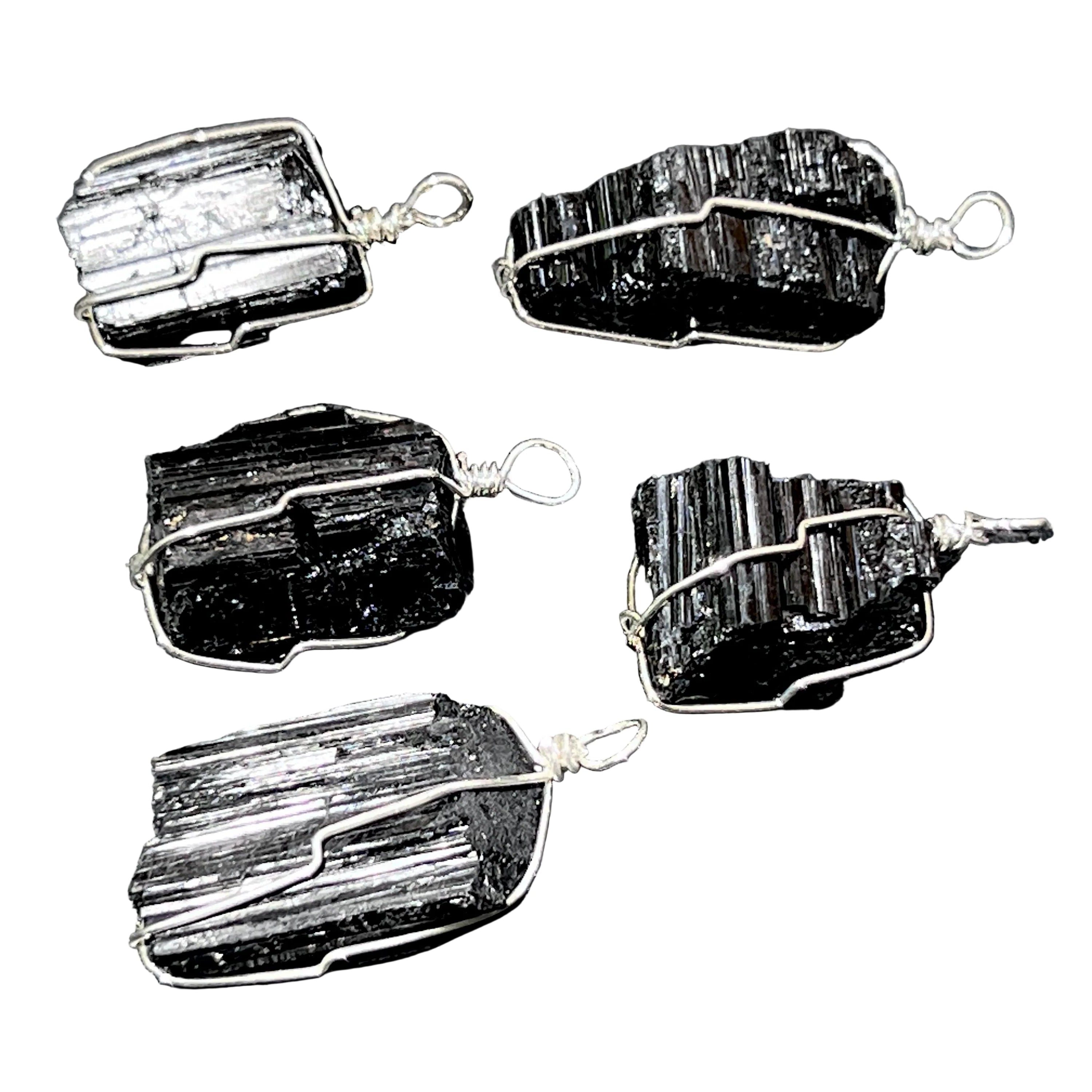 raw tourmaline pendants