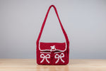 Women's Handmade Red Crochet Designer Bag 