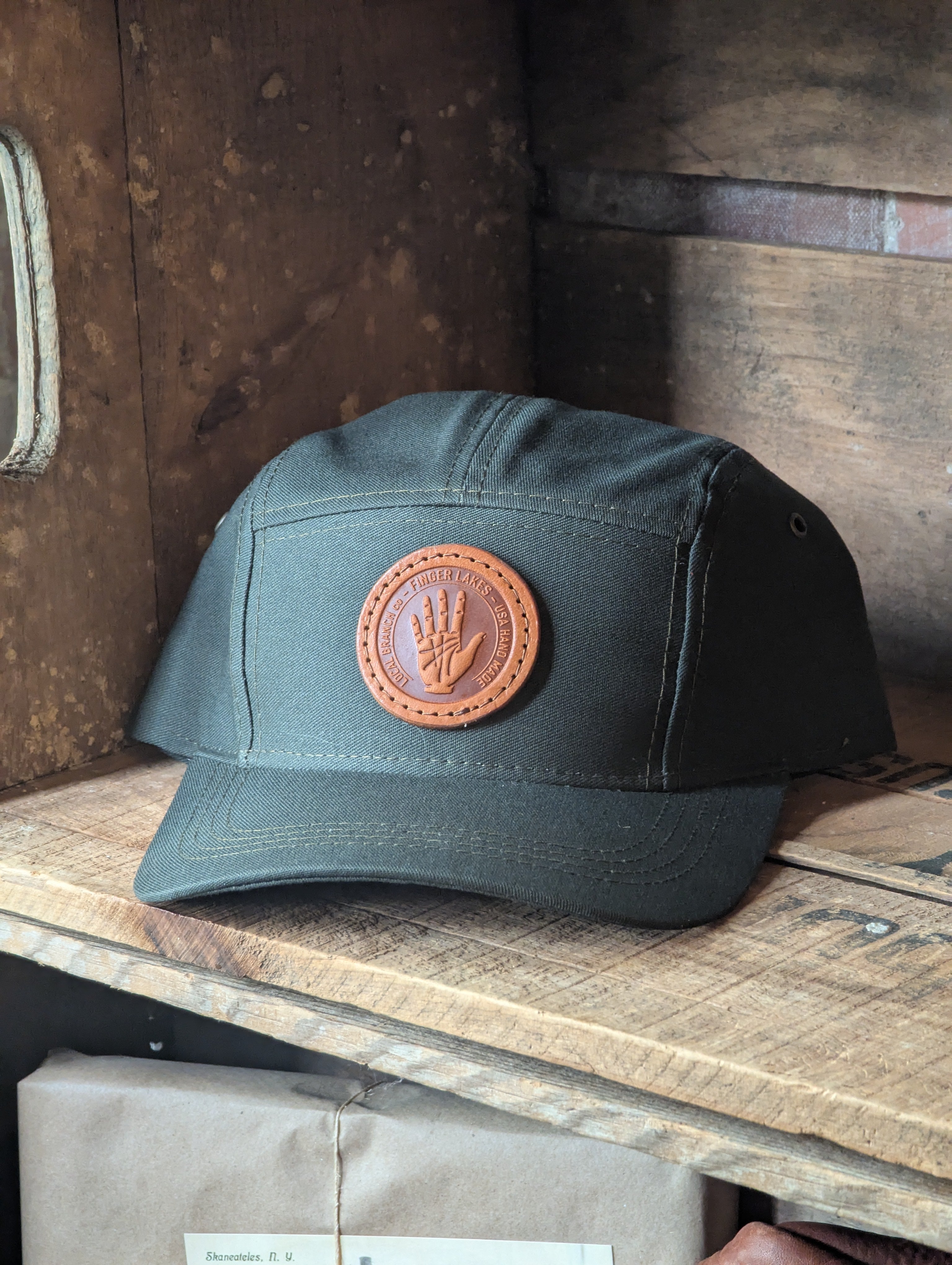 Canvas Camp Hat with Leather Patch – 5 Panel, Made in USA