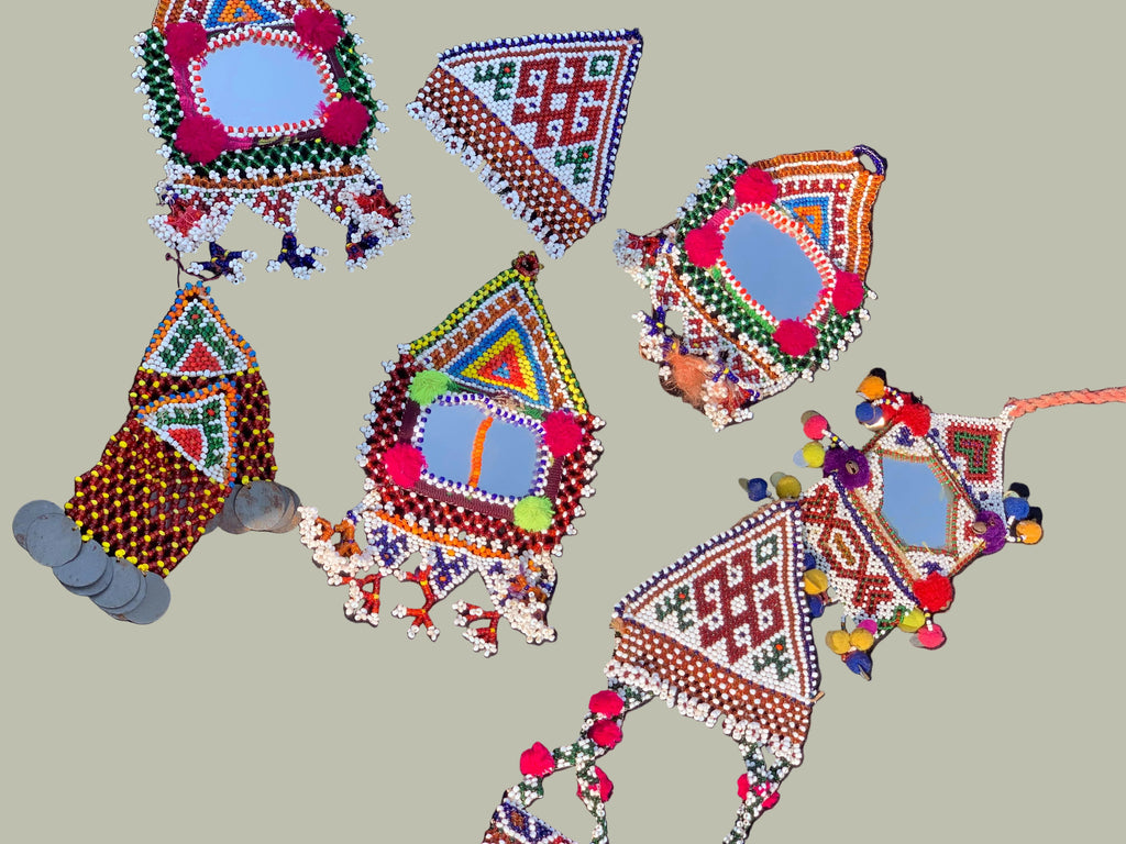 gypsy style Afghani Kuchi triangle bead patches

