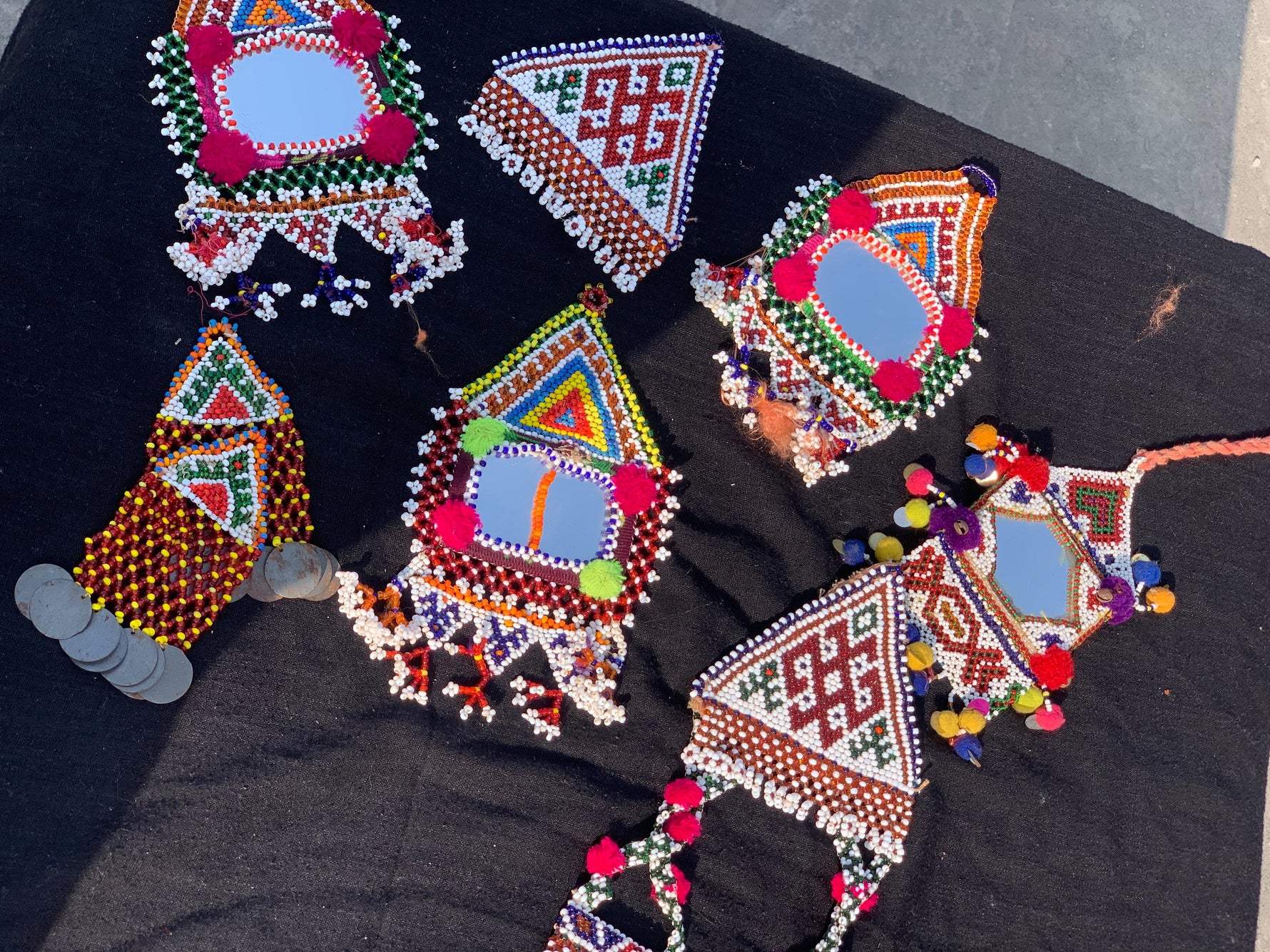 gypsy style Afghani Kuchi triangle bead patches

