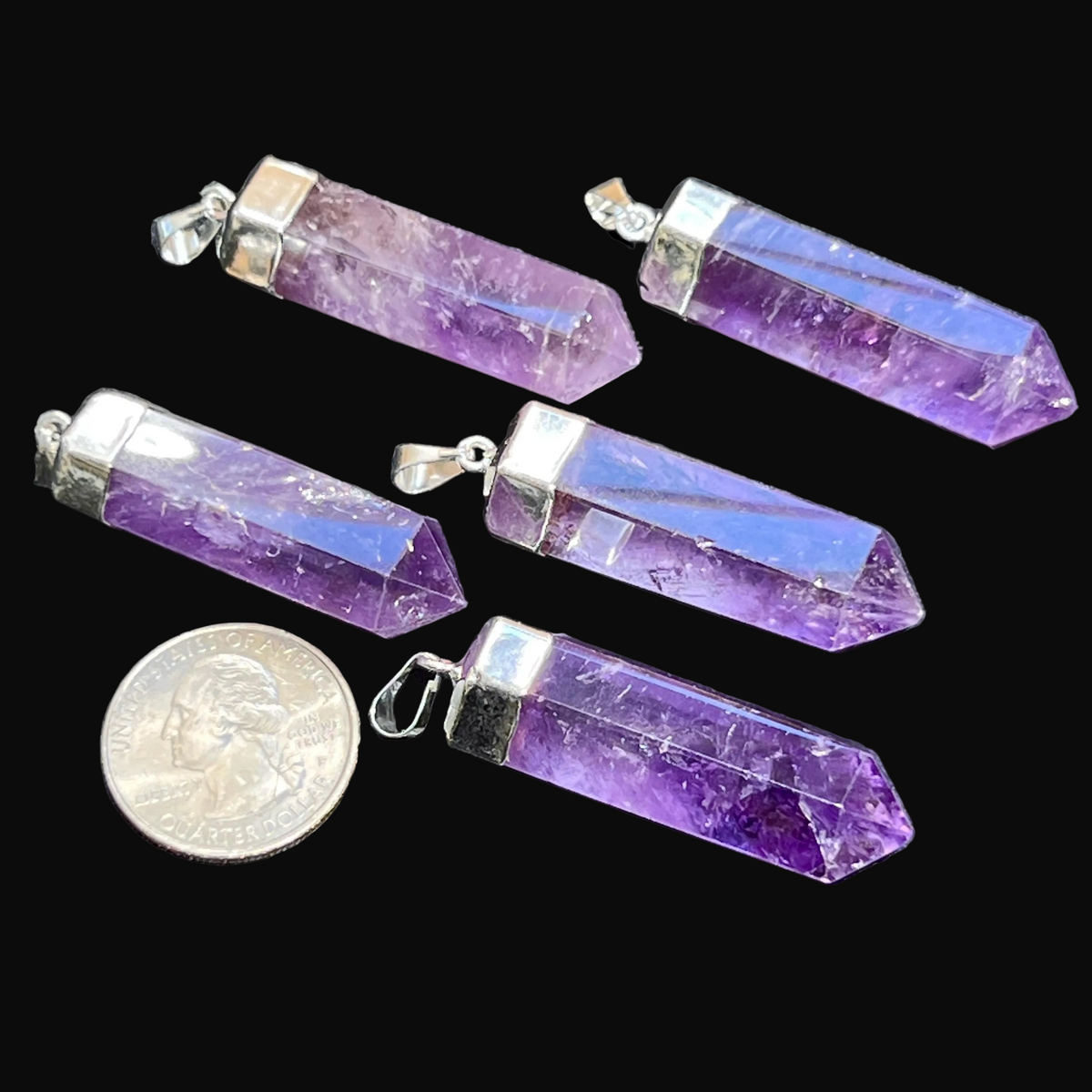 rough amethyst pendants
