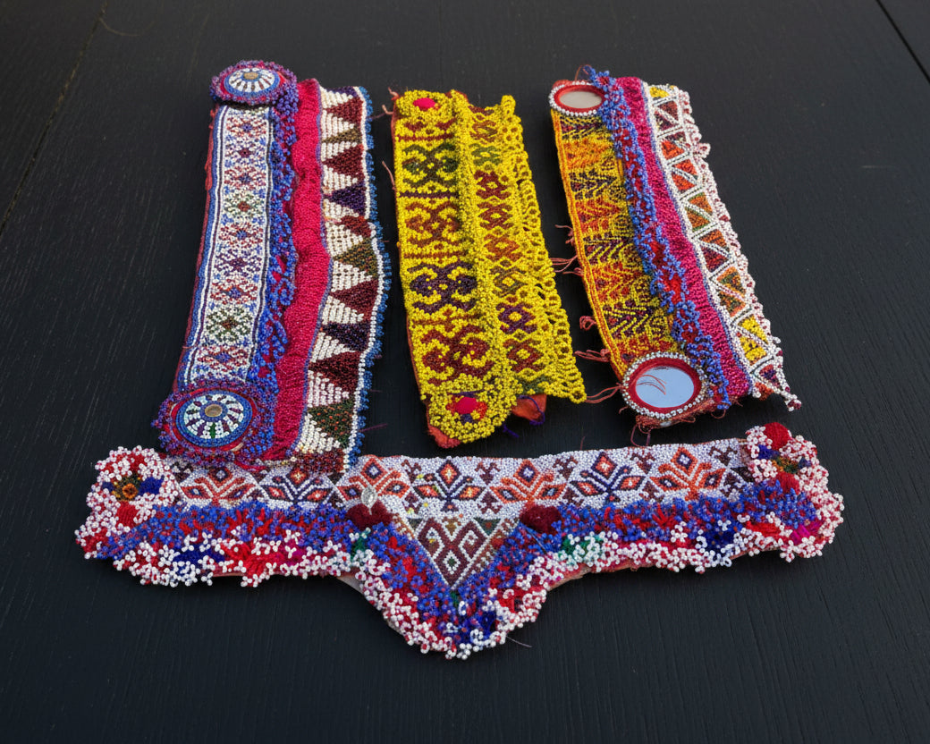 statement Kuchi beaded chest patches

