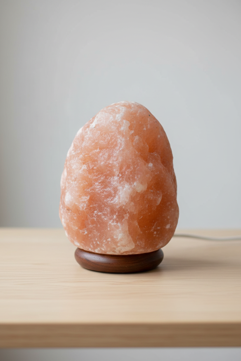 Extra Large Himalayan Salt Lamp 40–50 lbs | Hand-Carved Pink Rock Salt Lamp with Wooden Base & Cord