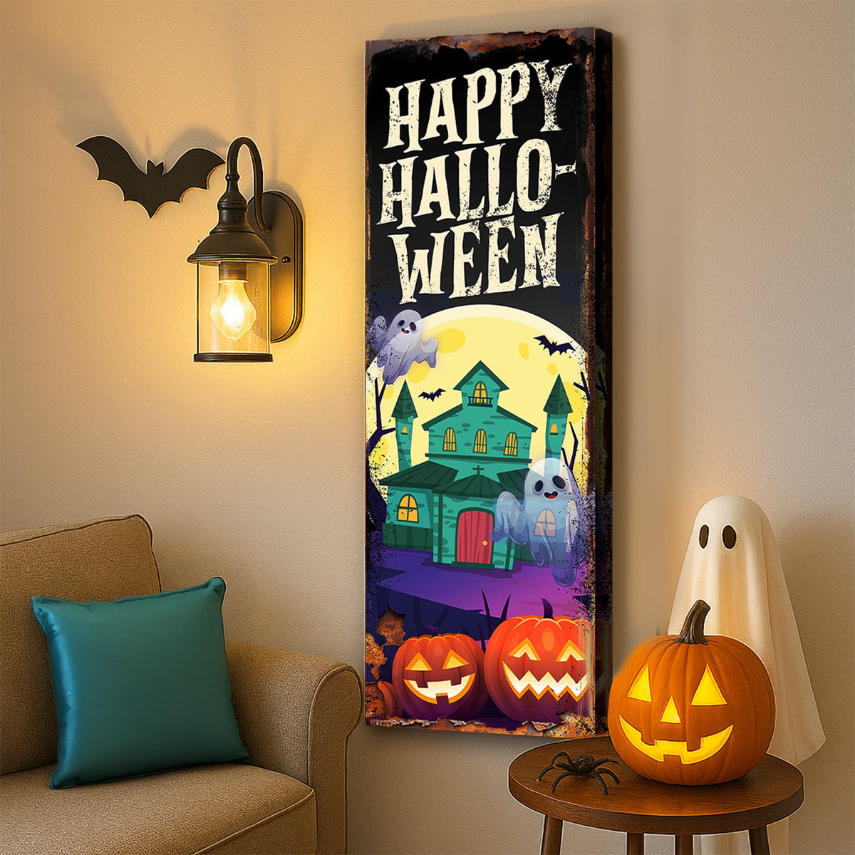 spooky halloween welcome sign