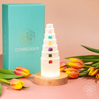 seven healing crystal lamp for stress relief meditation

