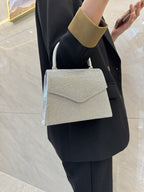 silver rhinestone clutch bag for women
