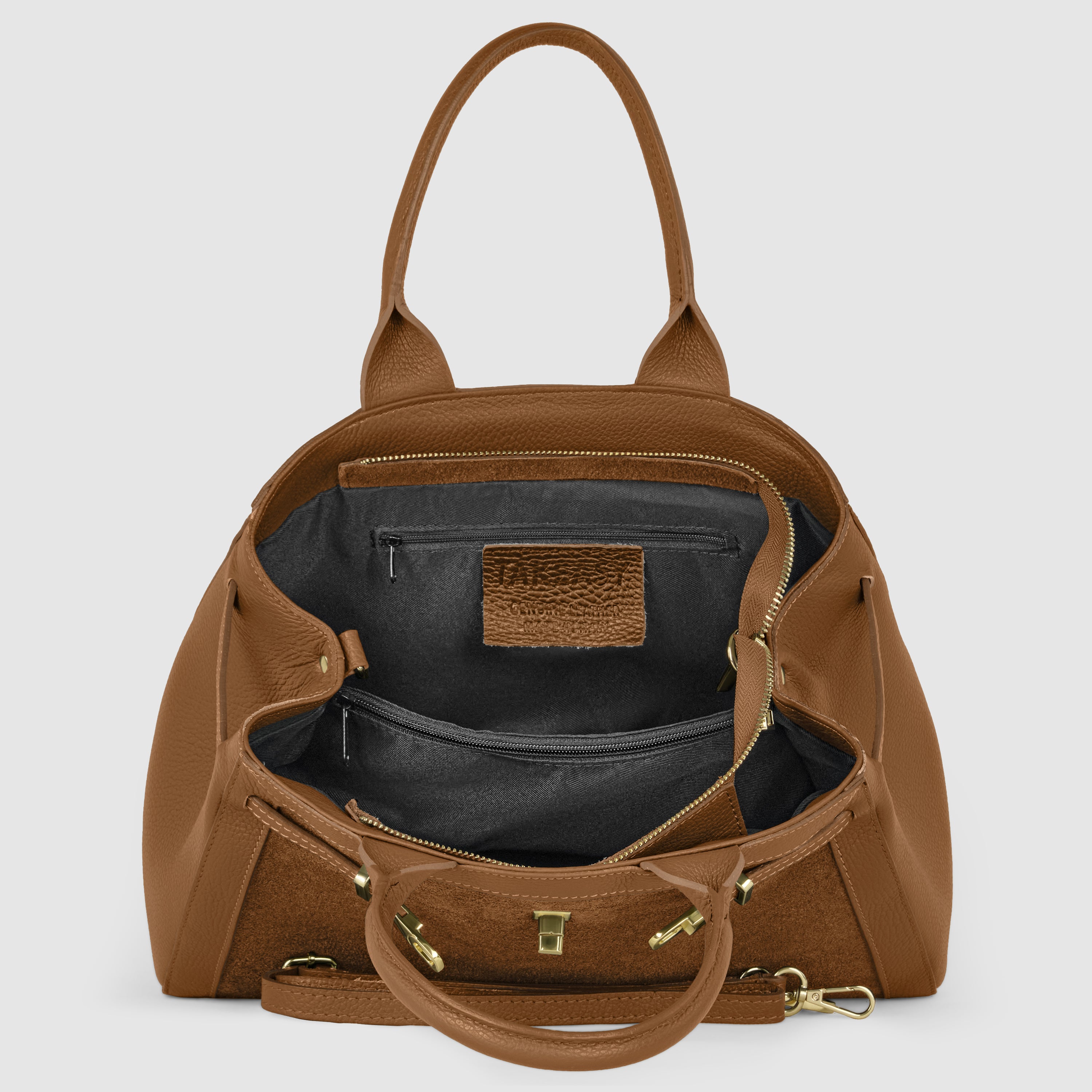 soft touch suede handbag Italy premium feel