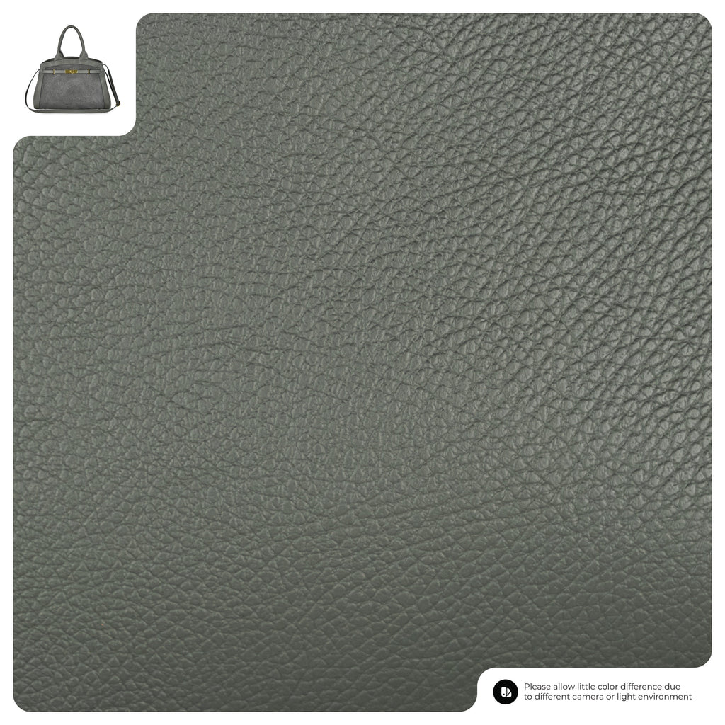 Italian Leather Top Handle Bag – Genuine Suede & Calf Leather Structured Purse