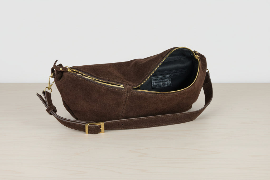 Italian Genuine Suede Crossbody Bag | Handcrafted Leather Purse