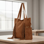 Leather travel handbag durable