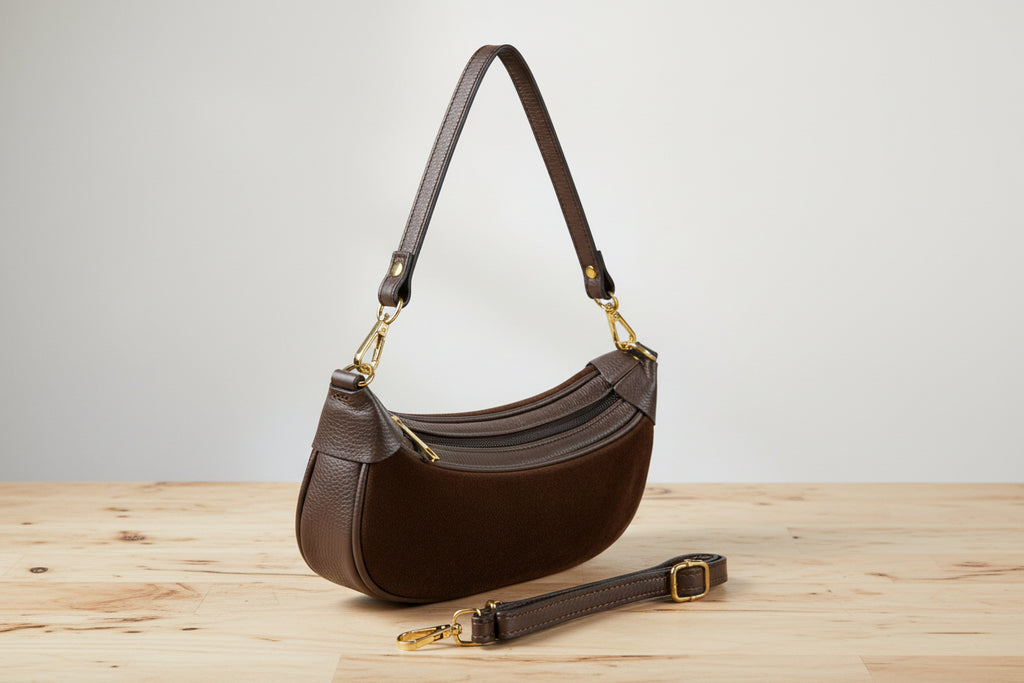 Suede designer purse