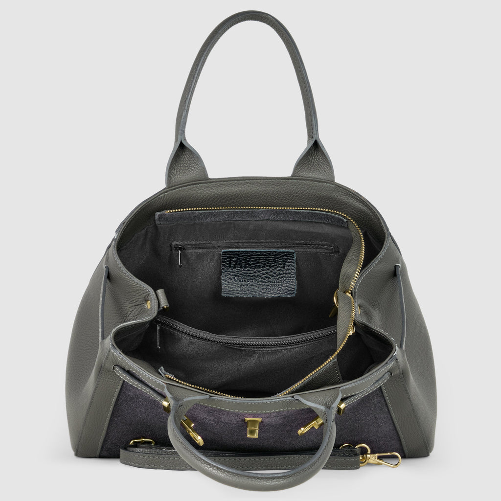 large suede shoulder bag for women roomy and elegant