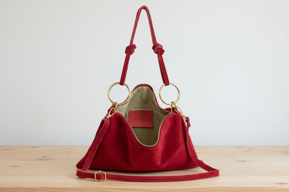 Grab now suede bag everyday carry 