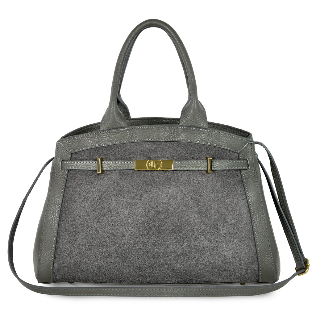 suede leather tote bag