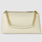 Genuine Calf Leather Crossbody Bag – Italian Made, Chain Handle & Dual Zip