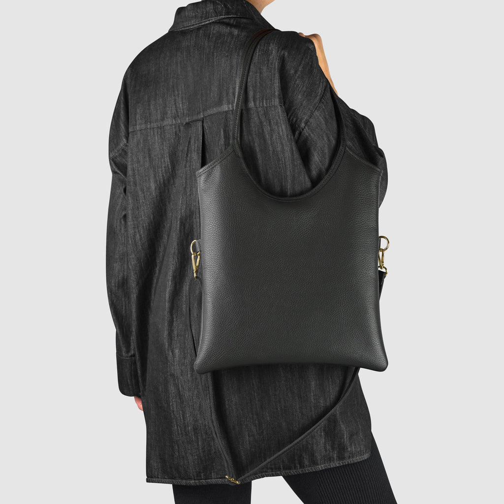 Genuine Calf Leather Tote Bag – Italian Made, Crossbody & Shoulder Carry