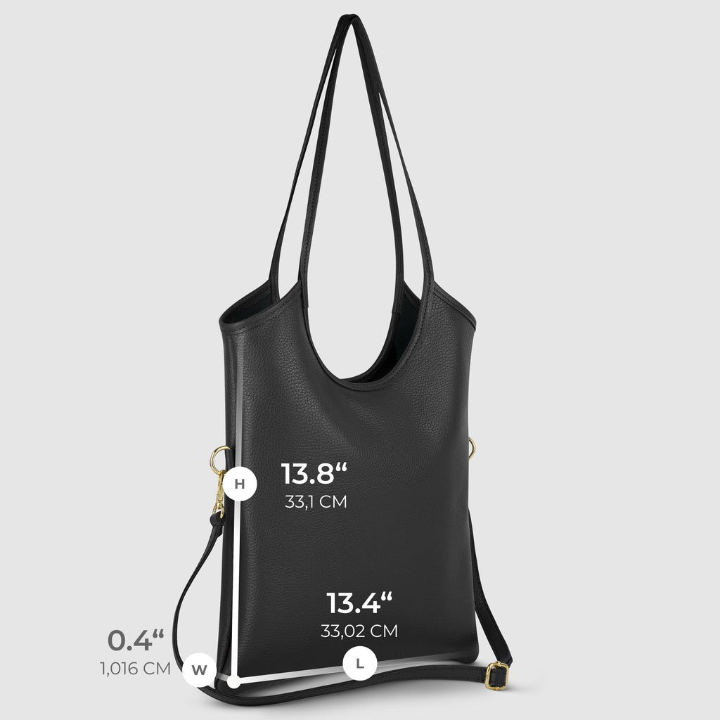 Genuine Calf Leather Tote Bag – Italian Made, Crossbody & Shoulder Carry