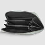 Italian Metallic Calf Leather Zip Wallet | 18 Card Slots | Handmade in Italy