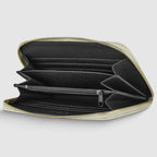 Italian Metallic Calf Leather Zip Wallet | 18 Card Slots | Handmade in Italy