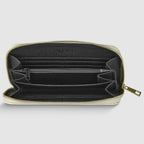 Italian Metallic Calf Leather Zip Wallet | 18 Card Slots | Handmade in Italy