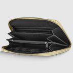 Italian Metallic Calf Leather Zip Wallet | 18 Card Slots | Handmade in Italy