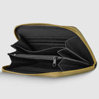 Italian Metallic Calf Leather Zip Wallet | 18 Card Slots | Handmade in Italy
