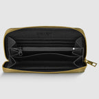Italian Metallic Calf Leather Zip Wallet | 18 Card Slots | Handmade in Italy