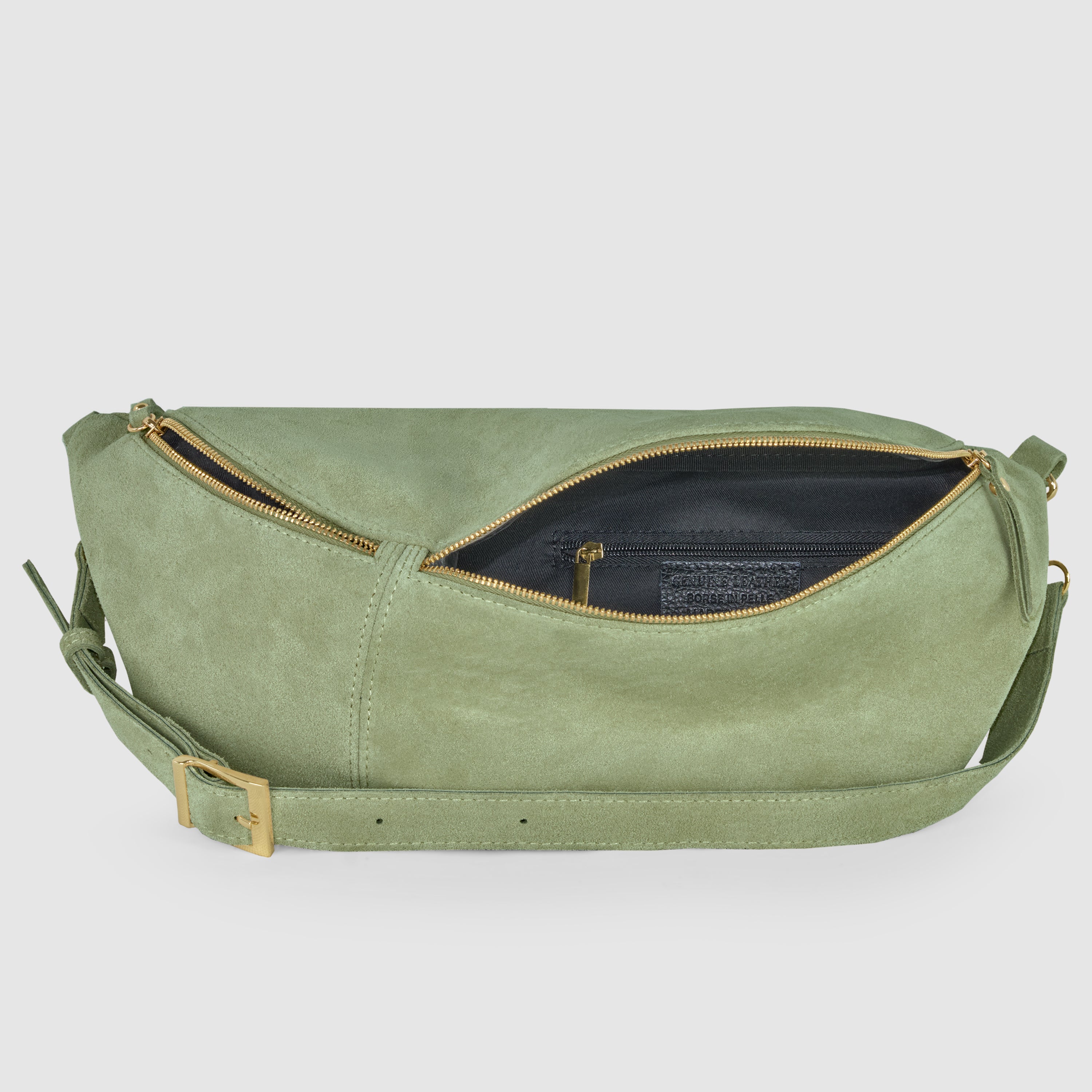 Italian Genuine Suede Crossbody Bag | Handcrafted Leather Purse
