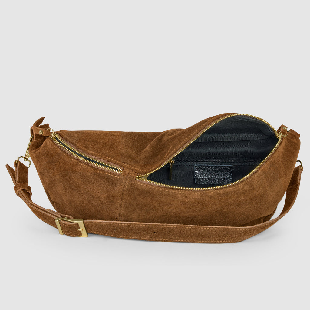 Italian Genuine Suede Crossbody Bag | Handcrafted Leather Purse