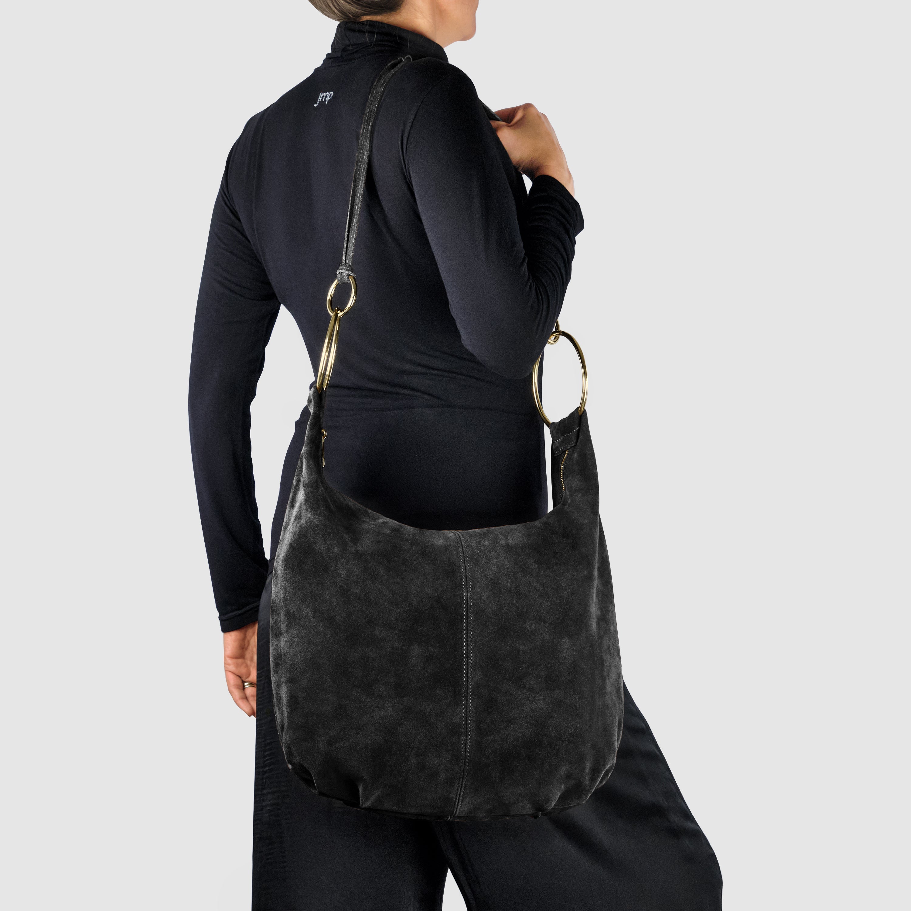 Genuine Suede Hobo Bag – Italian Handmade Leather Shoulder Bag