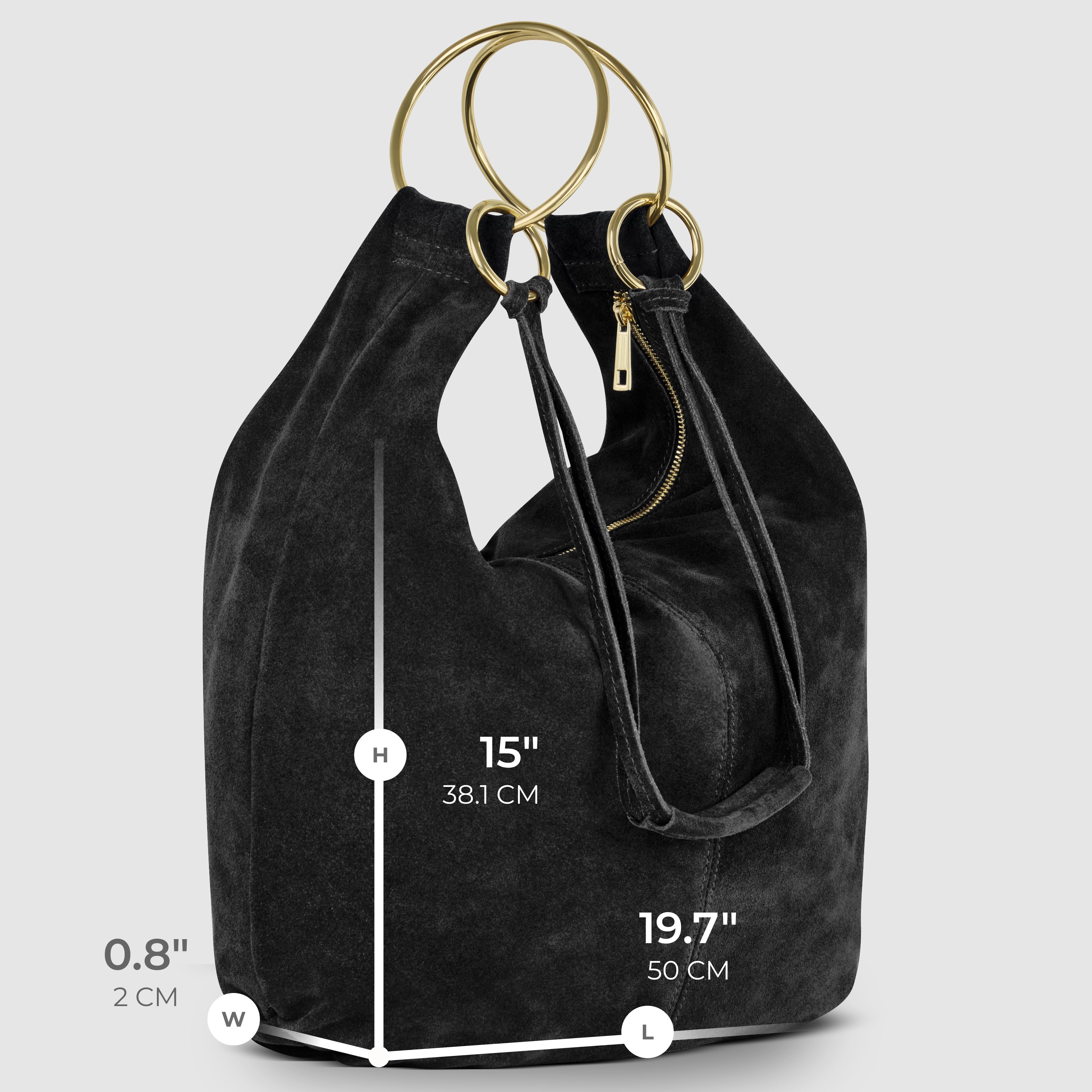 Genuine Suede Hobo Bag – Italian Handmade Leather Shoulder Bag