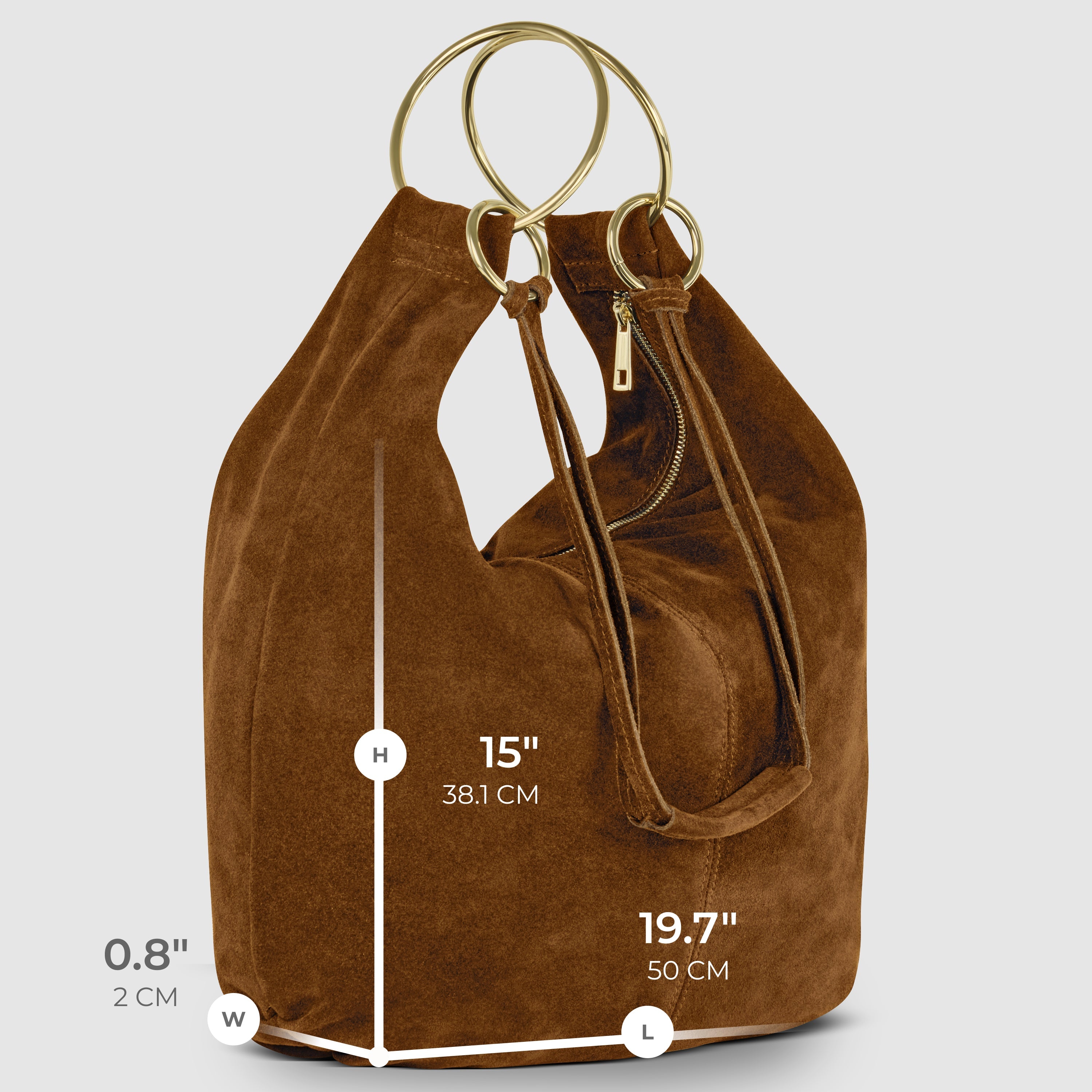 Genuine Suede Hobo Bag – Italian Handmade Leather Shoulder Bag
