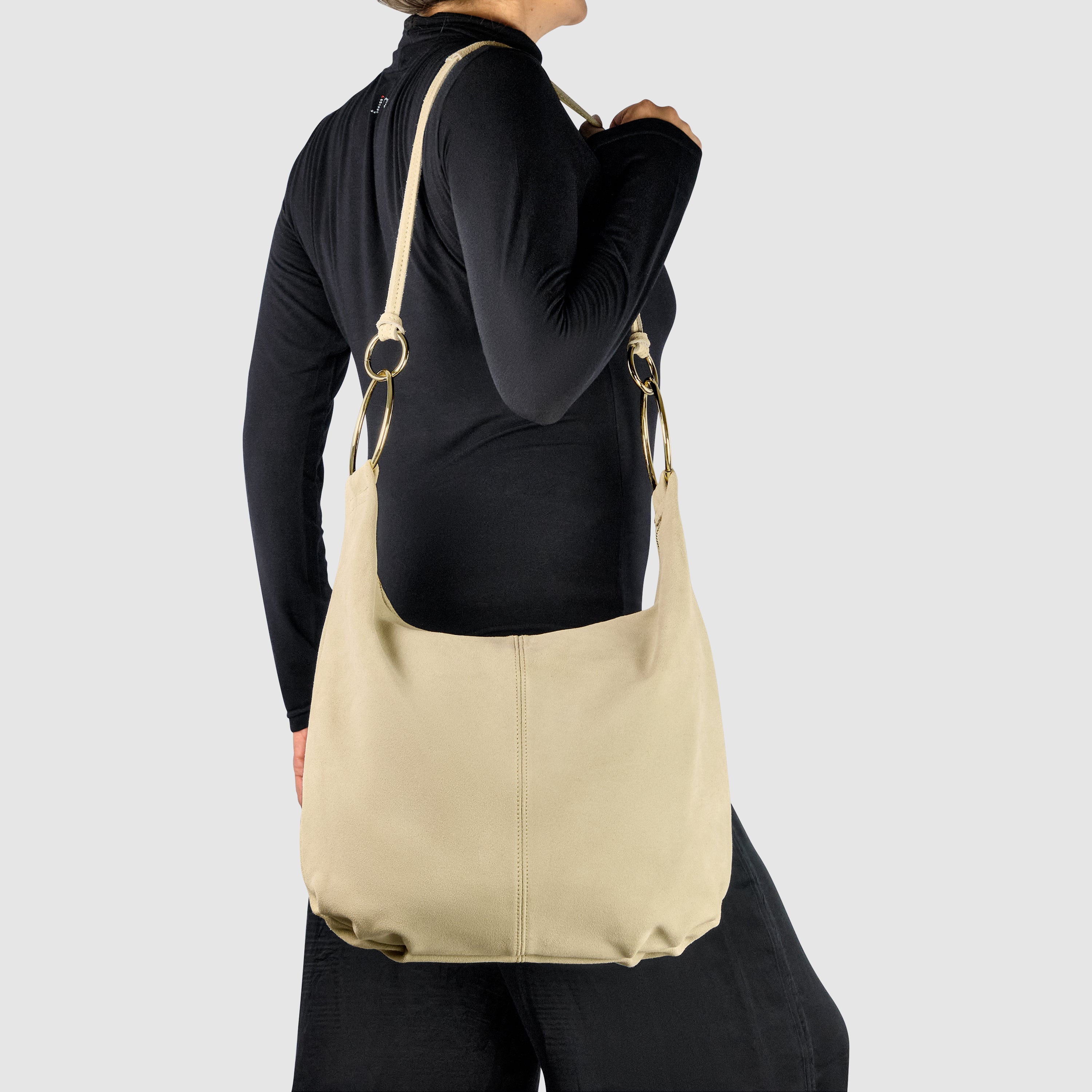 Genuine Suede Hobo Bag – Italian Handmade Leather Shoulder Bag