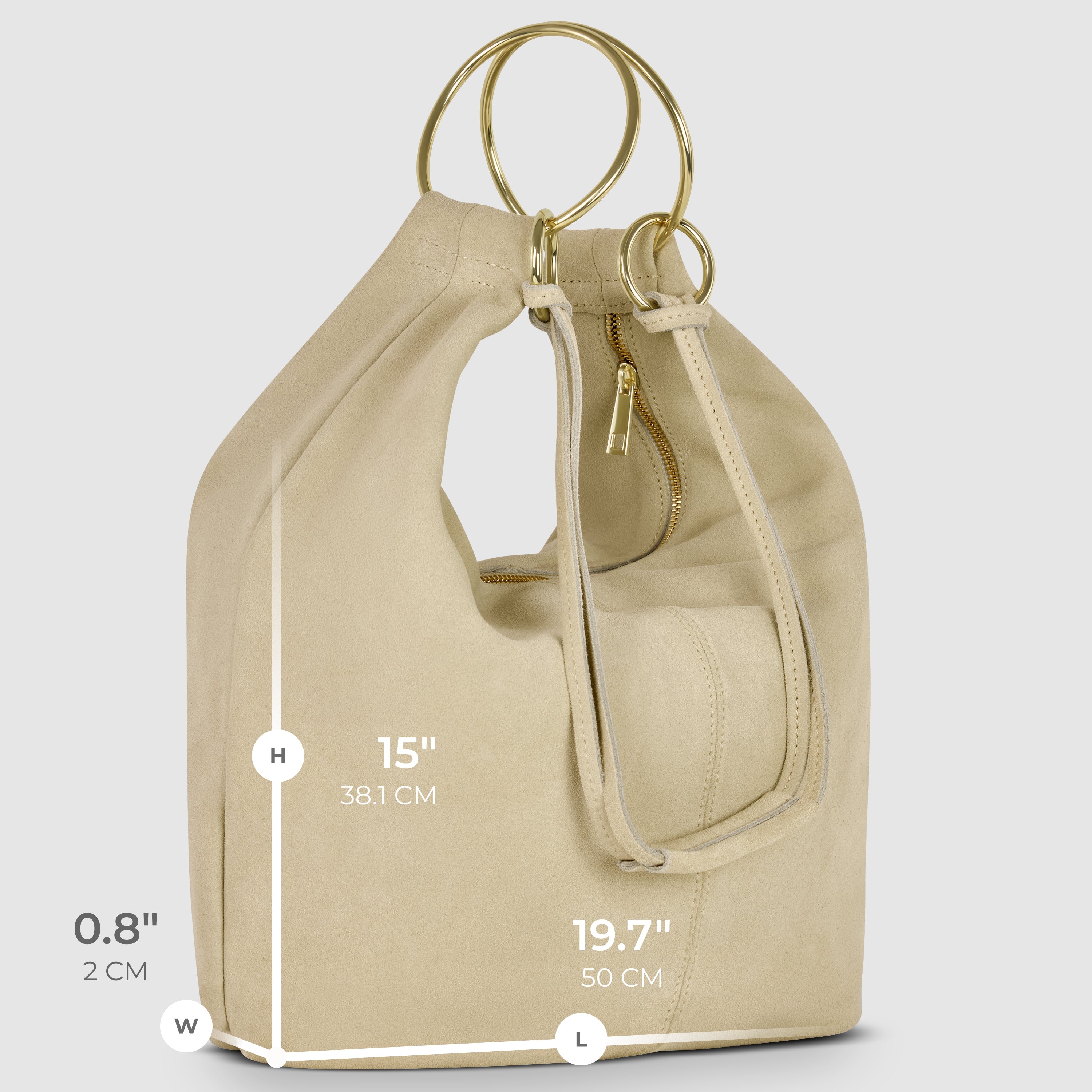 Genuine Suede Hobo Bag – Italian Handmade Leather Shoulder Bag