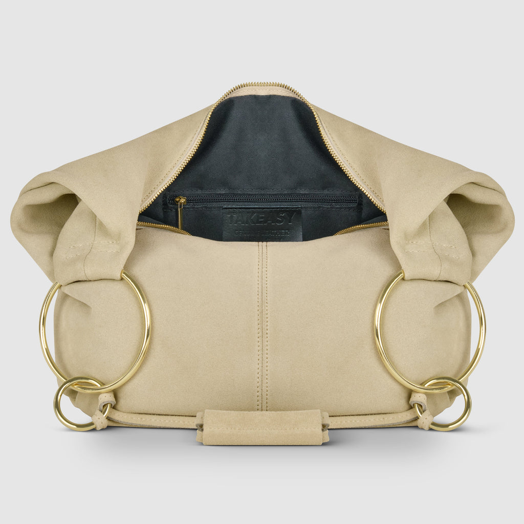 Genuine Suede Hobo Bag – Italian Handmade Leather Shoulder Bag