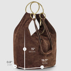 Genuine Suede Hobo Bag – Italian Handmade Leather Shoulder Bag