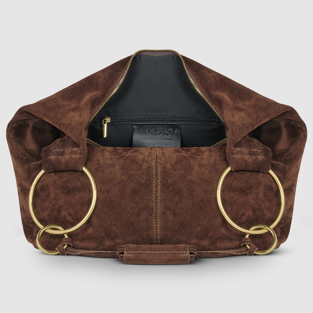 Genuine Suede Hobo Bag – Italian Handmade Leather Shoulder Bag