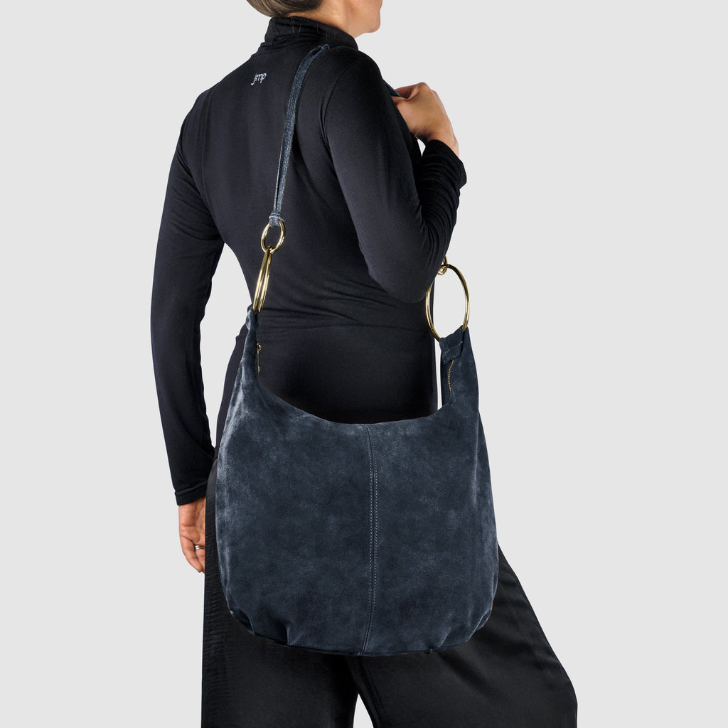 Genuine Suede Hobo Bag – Italian Handmade Leather Shoulder Bag