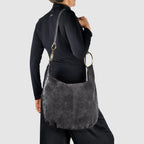 Genuine Suede Hobo Bag – Italian Handmade Leather Shoulder Bag