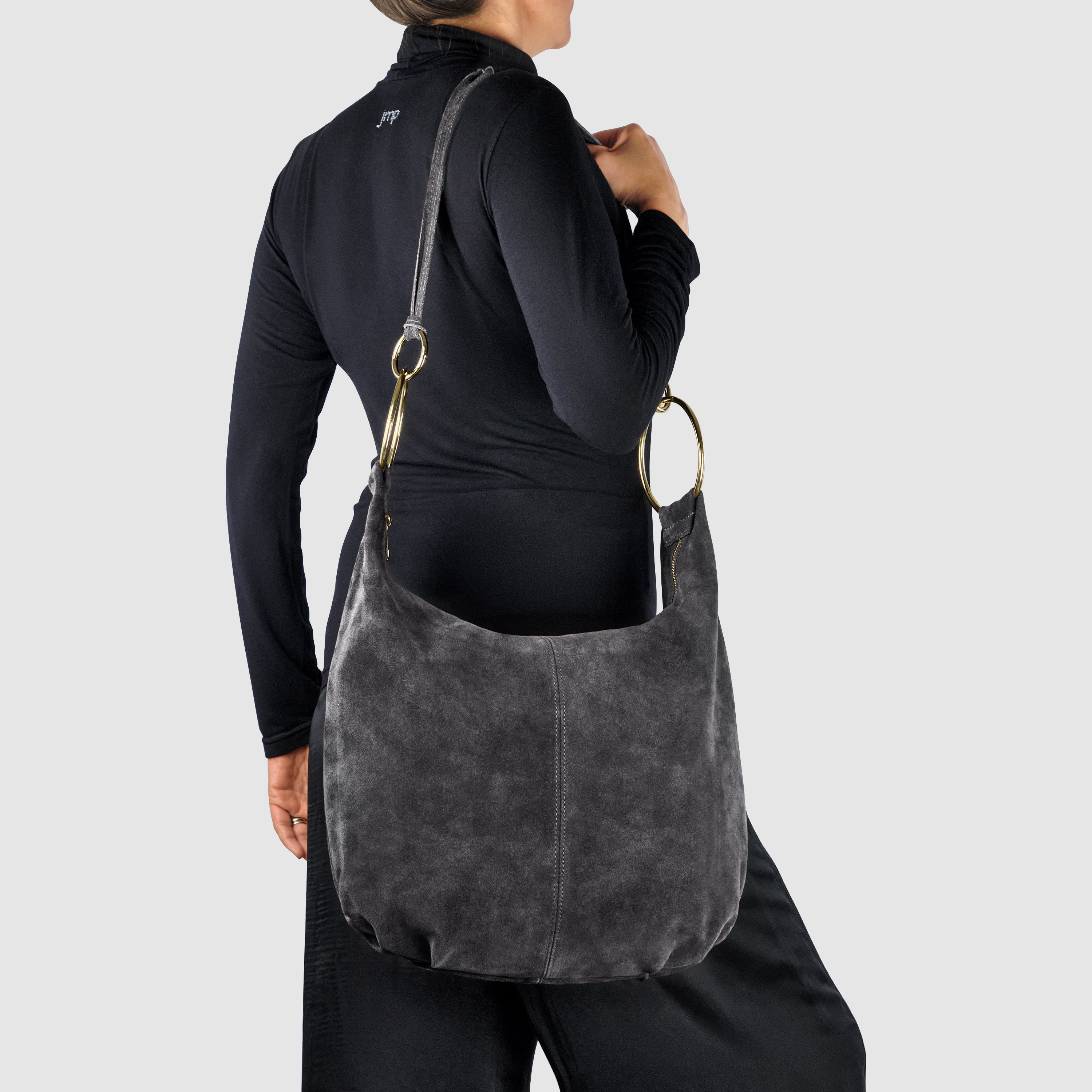 Genuine Suede Hobo Bag – Italian Handmade Leather Shoulder Bag
