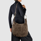 Genuine Suede Hobo Bag – Italian Handmade Leather Shoulder Bag