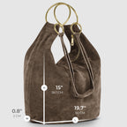Genuine Suede Hobo Bag – Italian Handmade Leather Shoulder Bag