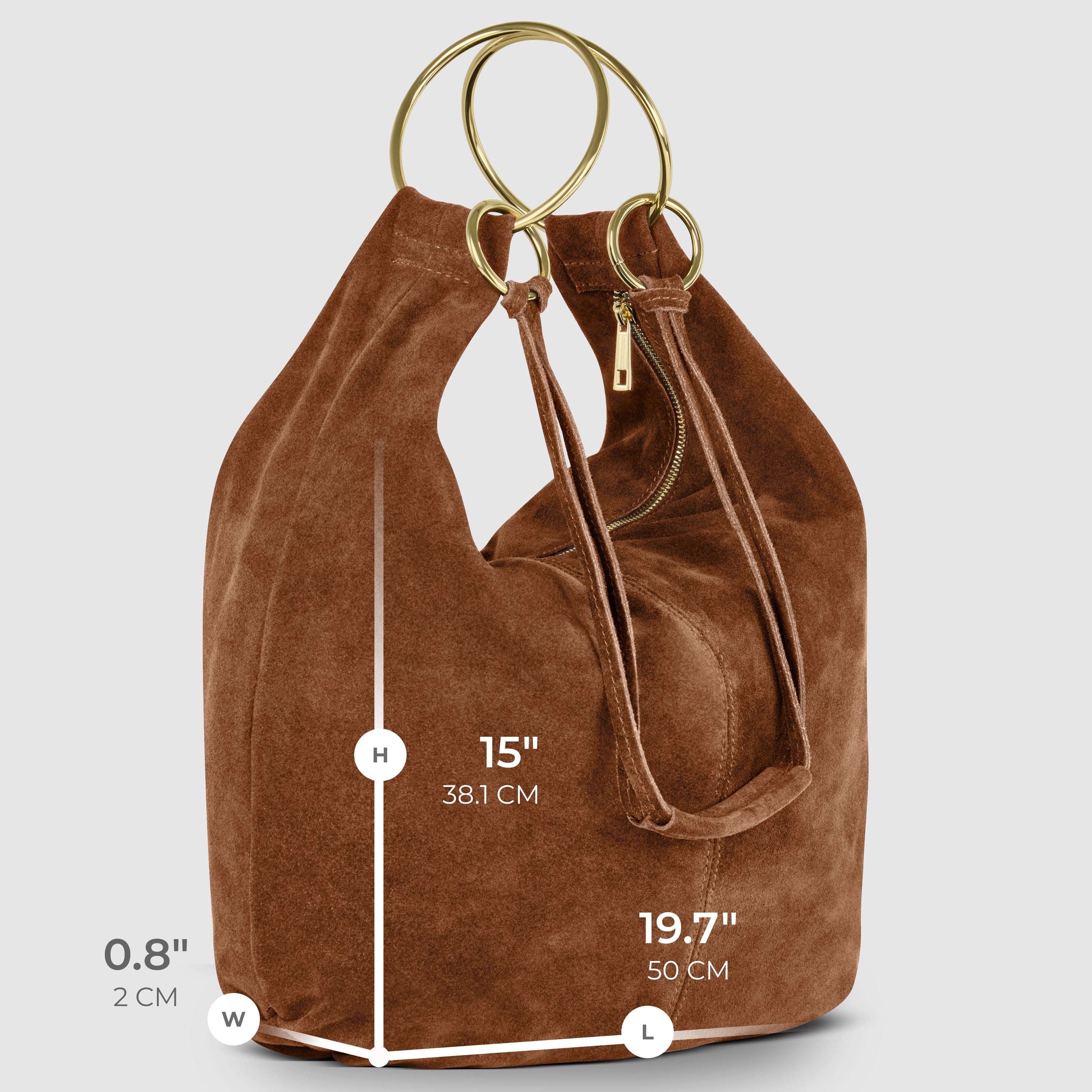 Genuine Suede Hobo Bag – Italian Handmade Leather Shoulder Bag