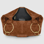 Genuine Suede Hobo Bag – Italian Handmade Leather Shoulder Bag